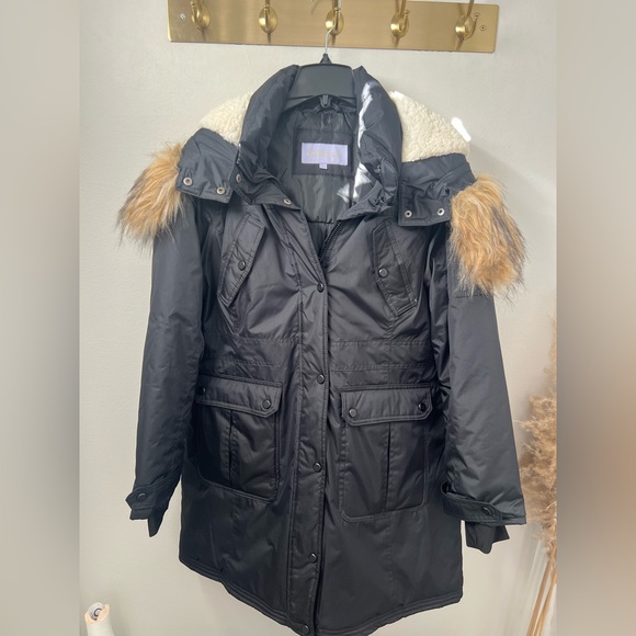 NEW NEVER WORN WITH TAG.  Madden Girl Black Juniors Women’s Parka Size L - Picture 1 of 7